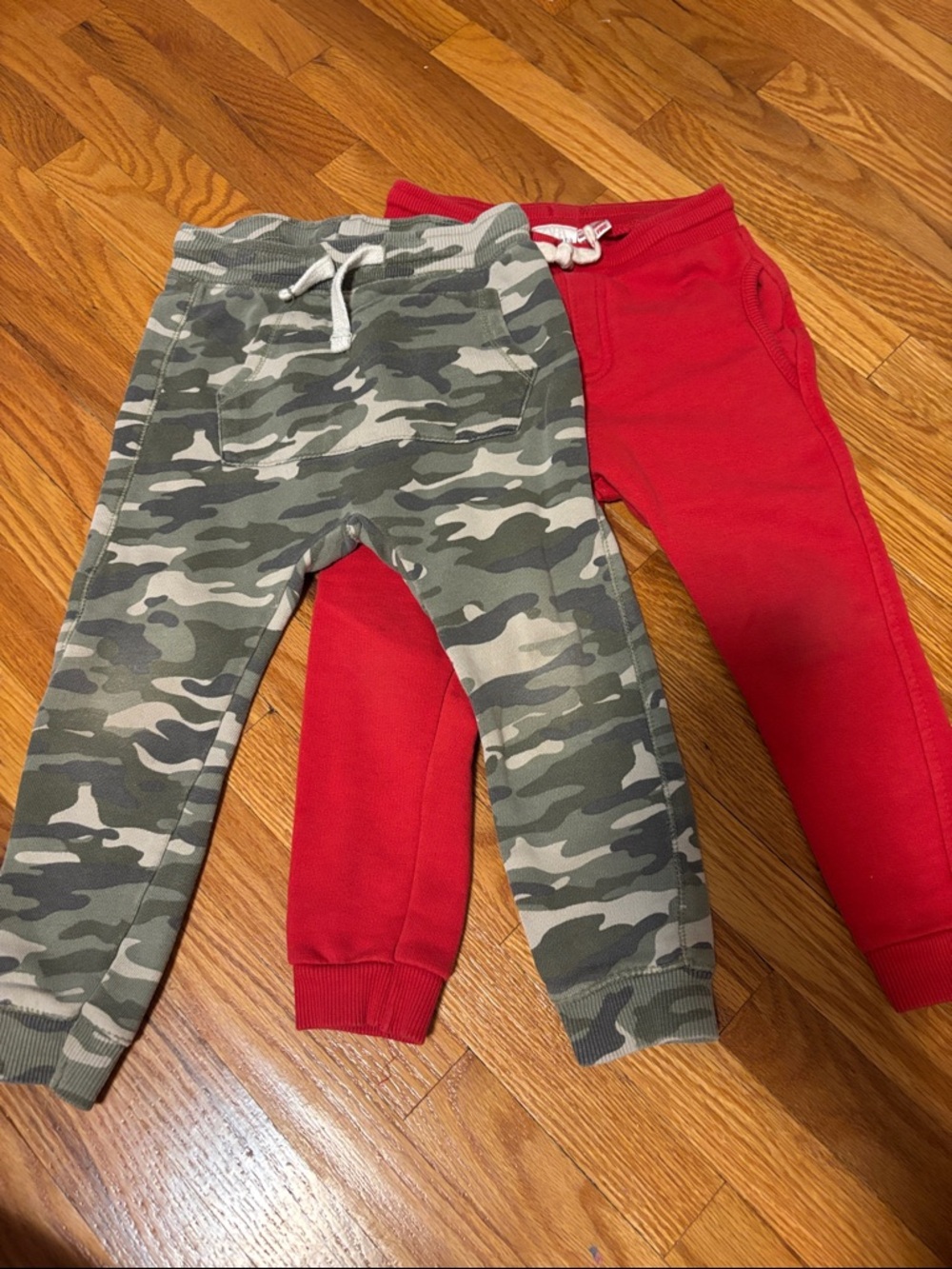 Zara Kids Camo Joggers and Red Drawstring Pants